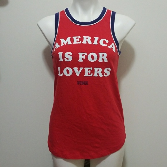 PINK Victoria's Secret Tops - VS PINK America Is For Lovers Tank Top